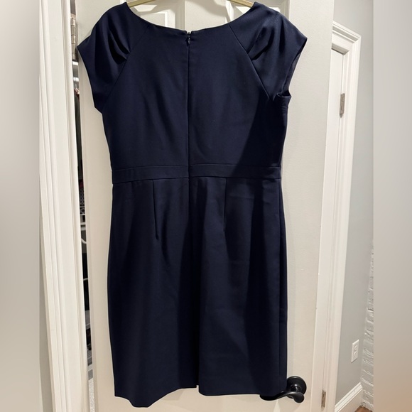 J.Crew Navy Wool Oragami Sheath Dress, size 12 - Picture 4 of 7